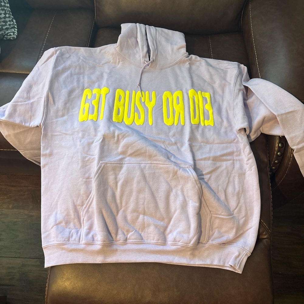 Lavender Hoodie with Yellow Print